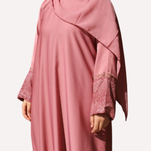 Abaya Rose « Élégance Poudrée »